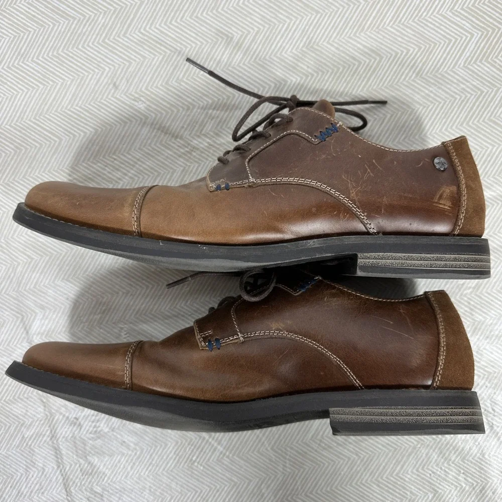 Original Penguin by Munsingwear Dress Shoes Mens 12 Westley Oxford Brown Leather
